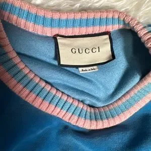 Gucci Tops Authentic Gucci Velour Blue And Pink Tennis